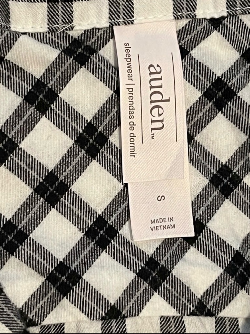 Auden Black & White Gingham 2-Piece Button-Front Pajama Set - Picture 5 of 5
